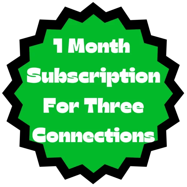 1 Month IPTV Subscription For Three Connections
